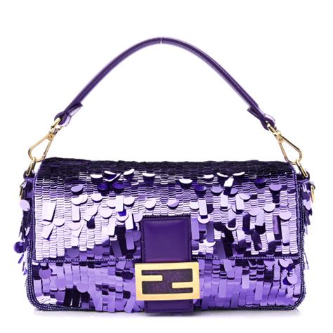 fendi baguette paillettes viola|Fendi baguette silver.